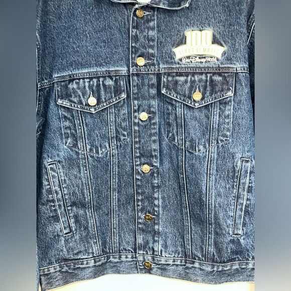 Walt Disney World 100 Years of Magic Embroidered Denim Jean Jacket Size Small - Picture 5 of 6